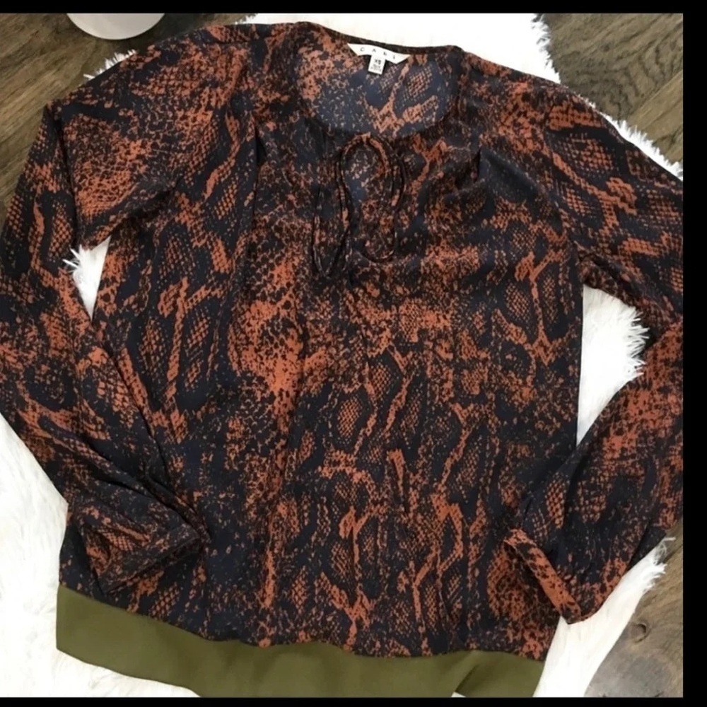 Women's Snake Print Top - Black and Brown